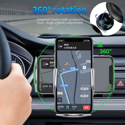 S7 Akıllı Sensörlü Araç İçi Telefon Tutucu Qİ Wireless Şarj Özellikli Otomatik Açılır Kapanır Kollu Telefon Standı Hızlı Şarj Destekli Iphone Android Uyumlu