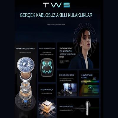 Sarı FB23 Profesyonel Oyuncu Kulaklığı Kablosuz Led Işıklı Dijital Göstergeli Silikon Başlıklı Bluetooth Kulaklık Dokunmatik Kontrollü Şarj Göstergeli Gaming Kulaklık