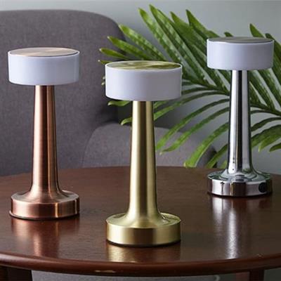 Gold 5412 Şarjlı Dokunmatik Masa Lambası Dekoratif Abajur Led 3 Renk Modlu Gece Lambası