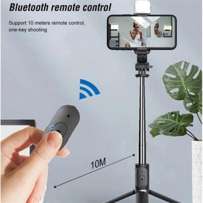 Selfie Çubuğu Bluetoothlu Kumandalı Kablosuz Tripod 