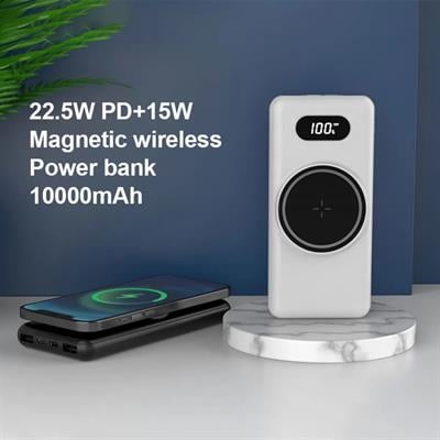 Siyah 10.000 Mah Dijital Göstergeli Hızlı Şarj Destekli Magsafe 4 Çıkışlı Powerbank