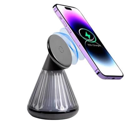 Siyah 15W Manyetik Kablosuz Hızlı Şarj Standı Ve Gece Lambası 
