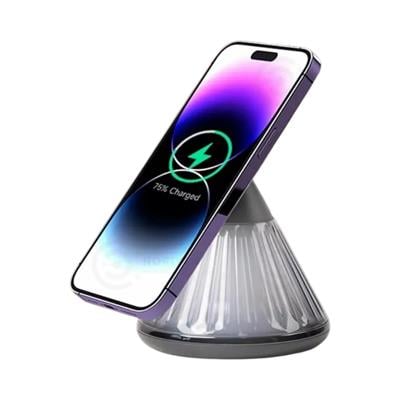 Siyah 15W Manyetik Kablosuz Hızlı Şarj Standı Ve Gece Lambası 