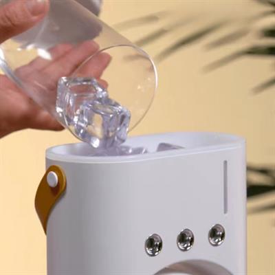 Siyah 5003 Çift Fanlı Sprey Soğutucu Nemlendirici Şarjlı Masaüstü Vantilatör Su Püskürten 2li Rgb Işıklı Oynar Başlıklı Ayarlanabilir Serinletici Fan 