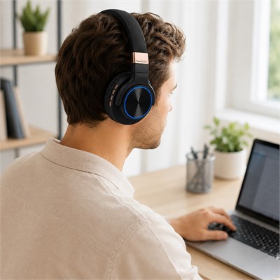 Siyah BT760 Kablosuz Bluetooth 5.0 Kulak Üstü Kulaklık 400 Mah Şarj Edilebilir Mikrofonlu Gürültü Azaltma Özellikli TF Kart ve Aux Destekli Kulaklık