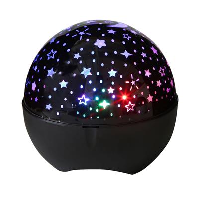 Siyah BWR - 494 RGB Işıklı Bluetooth Hoparlör 360 Derece Yıldız Projeksiyon Gece Lambası USB Kablolu Disco Işık Efektli Müzik Çalar Müzikli Star