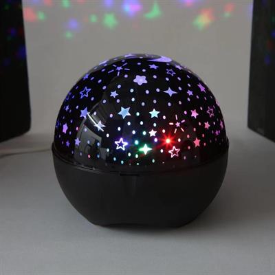 Siyah BWR - 494 RGB Işıklı Bluetooth Hoparlör 360 Derece Yıldız Projeksiyon Gece Lambası USB Kablolu Disco Işık Efektli Müzik Çalar Müzikli Star
