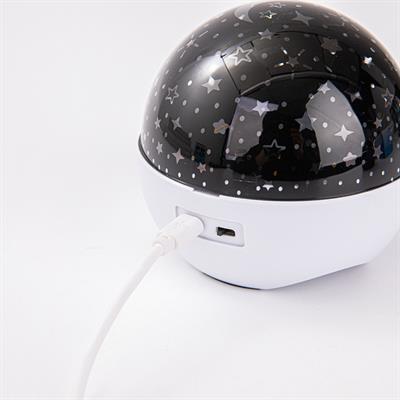 Siyah BWR - 494 RGB Işıklı Bluetooth Hoparlör 360 Derece Yıldız Projeksiyon Gece Lambası USB Kablolu Disco Işık Efektli Müzik Çalar Müzikli Star