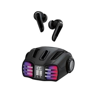 Siyah FB23 Profesyonel Oyuncu Kulaklığı Kablosuz Led Işıklı Dijital Göstergeli Silikon Başlıklı Bluetooth Kulaklık Dokunmatik Kontrollü Şarj Göstergeli Gaming Kulaklık