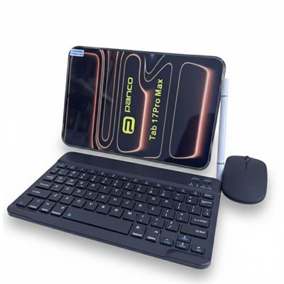 Siyah Panco Tab 17 Pro Max Tablet Kalem Klavye Mouse Seti Android Büyük Ekran Kılıflı Tablet 