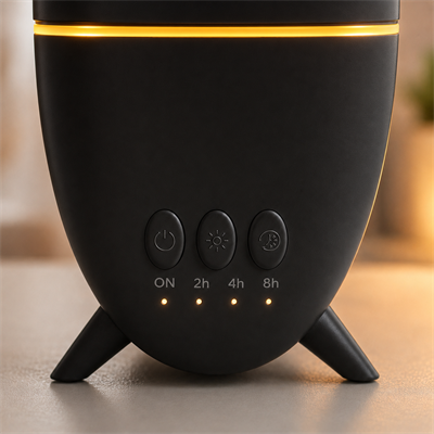 Siyah PDPG-V72 280 ML Alev Efektli Aroma Difüzörü ve Hava Nemlendirici Kablolu 3 Renk LED Işıklı Uzaktan Kumandalı Zaman Ayarlı Dekoratif Buhar Makinesi
