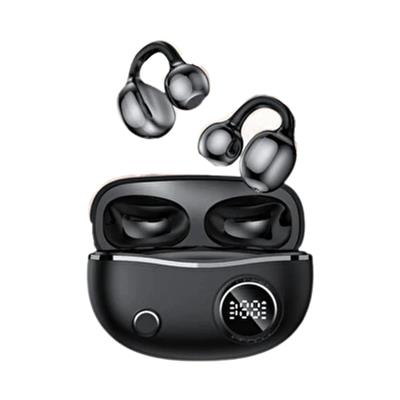 Siyah Airclip Kablosuz Bluetooth Kulaklık Kulak Klipsli Dijital Ekranlı YXG10