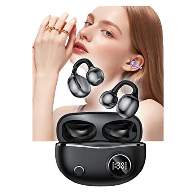 Siyah Airclip Kablosuz Bluetooth Kulaklık Kulak Klipsli Dijital Ekranlı YXG10