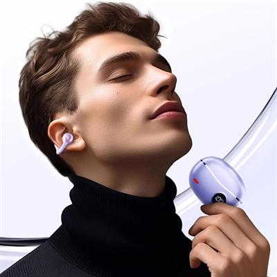 Siyah Airclip Kablosuz Bluetooth Kulaklık Kulak Klipsli Dijital Ekranlı YXG10