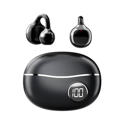 Siyah Airclip Kablosuz Bluetooth Kulaklık Kulak Klipsli Dijital Ekranlı YXG10