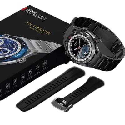 SK4 Siyah 49mm Tam Ekran Çift Kordonlu Akıllı Saat