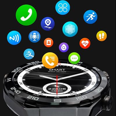 SK4 Siyah 49mm Tam Ekran Çift Kordonlu Akıllı Saat
