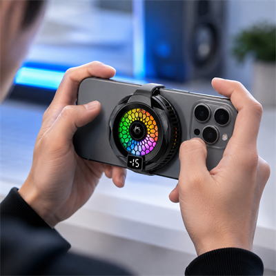 SL-25 Manyetik Telefon Soğutucu Güçlü Fanlı Hızlı Soğutma RGB Aydınlatmalı Dijital Sıcaklık Göstergeli