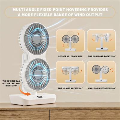 SP01 2 Fanlı Masa Fanı Masa ve Monteli Fan Çift Başlıklı Sessiz Çalışan Ayarlanabilir Oynar Başlıklı Mini Vantilatör
