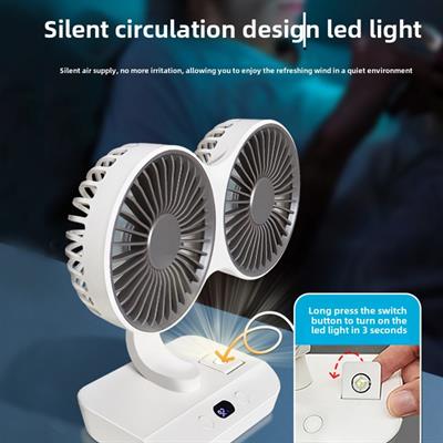 SP01 2 Fanlı Masa Fanı Masa ve Monteli Fan Çift Başlıklı Sessiz Çalışan Ayarlanabilir Oynar Başlıklı Mini Vantilatör