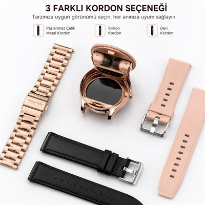 ST9 Watch Buds Kadın Akıllı Saat ve Kablosuz Bluetooth Kulaklık Seti AMOLED Ekran Bluetooth Arama Suya Dayanıklı 3 Kordonlu Kadın Smart Watch