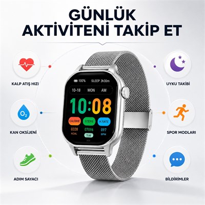 SW 13 Pro Akıllı Saat Super AMOLED Ekran Bluetooth Arama Konuşma Nabız Adım Uyku Takibi Spor Modlu 3 Kordonlu Smart Watch
