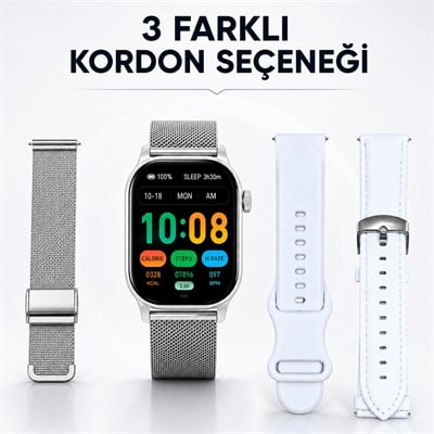 SW 13 Pro Akıllı Saat Super AMOLED Ekran Bluetooth Arama Konuşma Nabız Adım Uyku Takibi Spor Modlu 3 Kordonlu Smart Watch