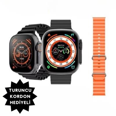 T10 Ultra 2.09 İnç 49mm Siyah Kasa Çift Kordonlu Akıllı Saat 