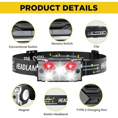 T132 Çok Fonksiyonlu Kafa Lambası