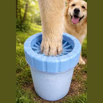 Taşınabilir Köpek Pati Temizleme Kabı Silikon Fırçalı Evcil Hayvan Ayak Yıkama Aparatı Kedi Köpek Pati Temizleyici
