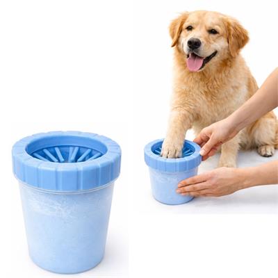 Taşınabilir Köpek Pati Temizleme Kabı Silikon Fırçalı Evcil Hayvan Ayak Yıkama Aparatı Kedi Köpek Pati Temizleyici