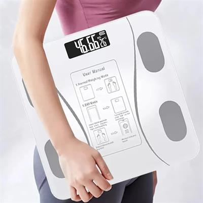 Beyaz TF-1072 Dijital Baskül Tartı Bluetoothlu Kilo Yağ Su Ölçüm Cihazı Akıllı Terazi