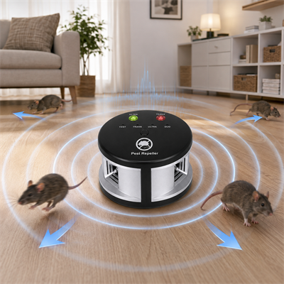 Ultrasonik Fare ve Kemirgen Uzaklaştırıcı 360 Derece Çok Yönlü Ses ve Basınç Dalgalı Elektrikli Haşere Kovucu