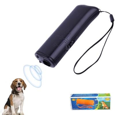 Ultrasonik Köpek Kovucu Cihaz Taşınabilir Köpek Eğitim Cihazı Led Işıklı Training Dog Banish Dog Pil Hediyeli 3 in 1 Köpek Kovma Cihazı