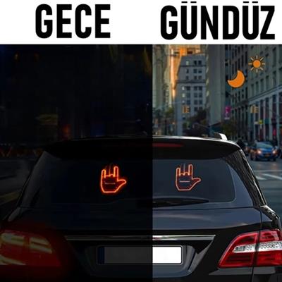 Uzaktan Kumandalı El Orta Parmak Led Araba İçi Led 3 Farklı Mod