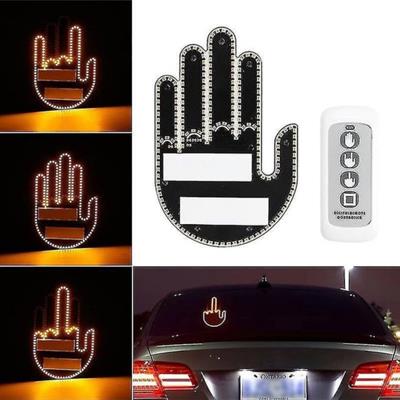 Uzaktan Kumandalı El Orta Parmak Led Araba İçi Led 3 Farklı Mod