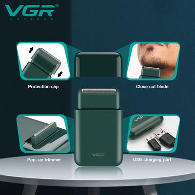 VGR V-390 Profesyonel Erkek Tıraş Makinesi Taşınabilir Şarjlı Sakal ve Yanak Favori Düzeltme Portatif Mini Traş Makinesi