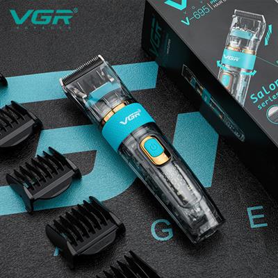 VGR V 695 Profesyonel Saç Sakal Tıraş Makinesi Şeffaf Gövdeli Seramik Bıçaklı Dijital Göstergeli 2600 mAh  Ayarlanabilir Kademeli Erkek Traş Makinesi