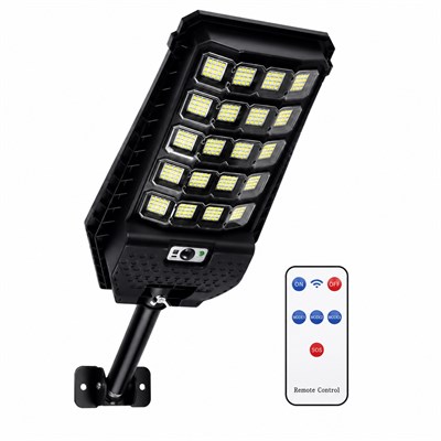 W7207 Solar Sokak Lambası Güneş Enerjili Hareket Sensörlü Uzaktan Kumandalı LED Dış Mekan Bahçe Aydınlatma Suya Dayanıklı
