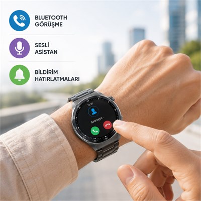 Watch 11 Pro Akıllı Saat Bluetooth Arama Konuşma Özellikli Super AMOLED Ekran NFC Nabız Adım Takibi Spor Modlu 3 Kordonlu Smart Watch