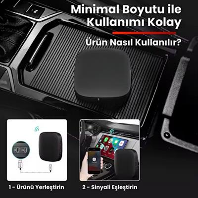 Wireless Carplay Android Auto 4 Çekirdekli Full Hd 1080P Video Oynatmalı Araç İçi Kablosuz Android Box