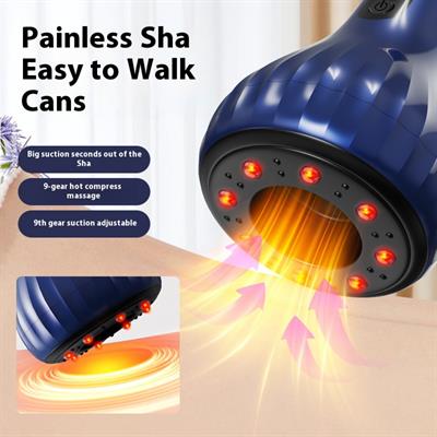 XY-008 Hacamat Akıllı Negatif Basınçlı Vakumlu Kupa Masaj Cihazı Isıtmalı Hacamat Masaj Aleti Şarjlı Elektrikli 9 Kademeli 2 Adet Kokulu Yağ Hediyeli
