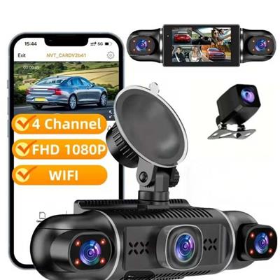 Y10 4 Kameralı Araç İçi Kamera Wifi Destekli Full HD Gece Görüşlü Geniş Açılı Sürüş Kayıt Dash Cam Araç Kamerası