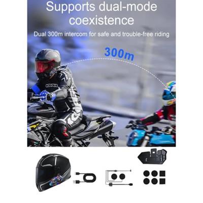 Y20 İntercom Motosiklet Kask Kulaklığı RGB Işıklı BT 5.3 Bluetooth