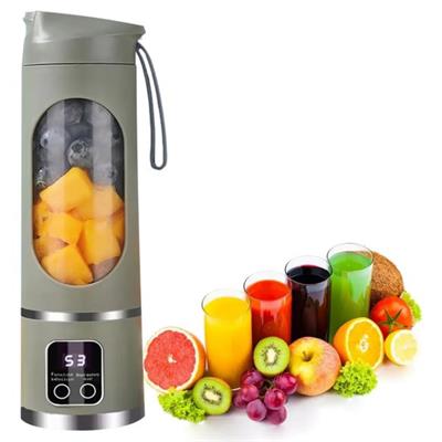 Yeşil HS-860 Usb Şarjlı Taşınabilir 450 ML Kapasiteli Smoothie Blenderı Dijital Ekranlı Paslanmaz Çelik Bıçaklı Meyve Sıkacağı Ve Shaker Makinesi
