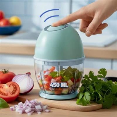 Yeşil SHB7503 Şarjlı Mini Doğrayıcı 450 ml Kablosuz Mutfak Rondosu Sarımsak Sebze Kuruyemiş Doğrayıcı 3 Bıçaklı Pratik Mutfak Robotu 