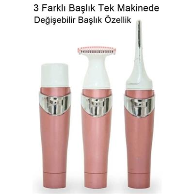 Yüz Tüm Vücut Epilasyon Aleti 3 Başlıklı Epilatör Cihazı Kıl Tüy Temizleme