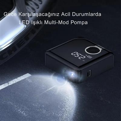 ZC-001 Taşınabilir Djital Ekranlı Araç Hava Kompresör Pompası