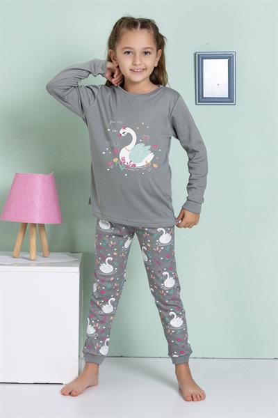 Yeşil Kuğu Desenli Pijama Takımı 