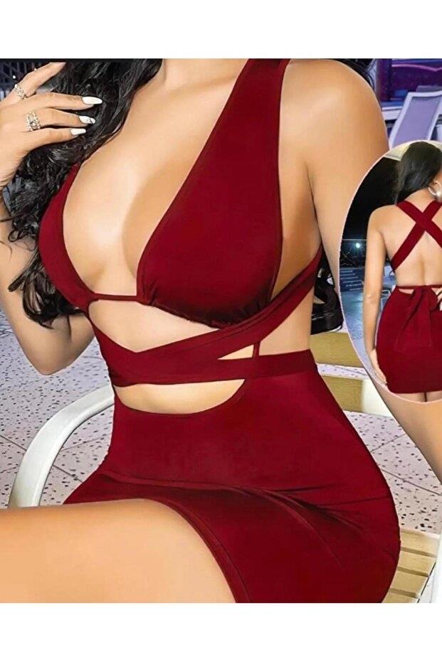 Kadın Kahverengi Elbise Fantezi 5080